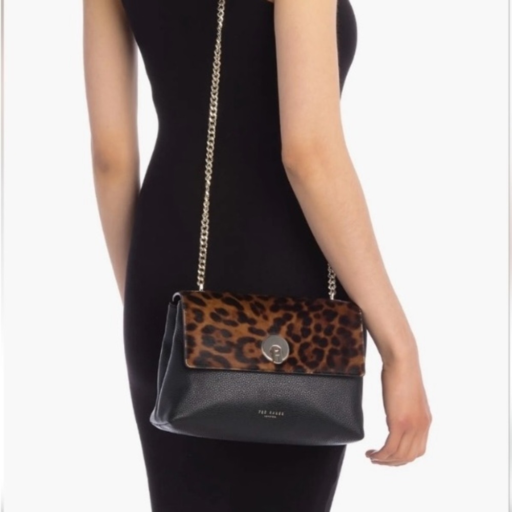 Ted Baker Luccie Leopard Circle Lock Crossbody Bag